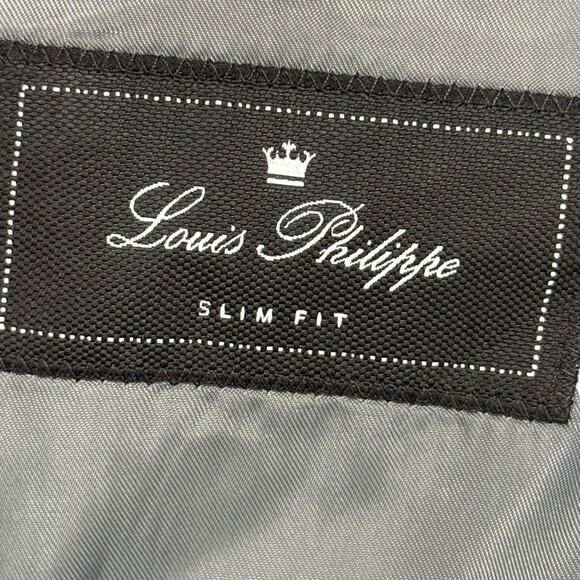 Louis Philippe Mens Gray 3 Piece Stretch Suit Pants Vest Set 2 Button sz 40 - Picture 16 of 16